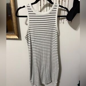 Striped White and Black Top